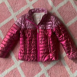 Metallic pink jacket super cute puffer cat & jack